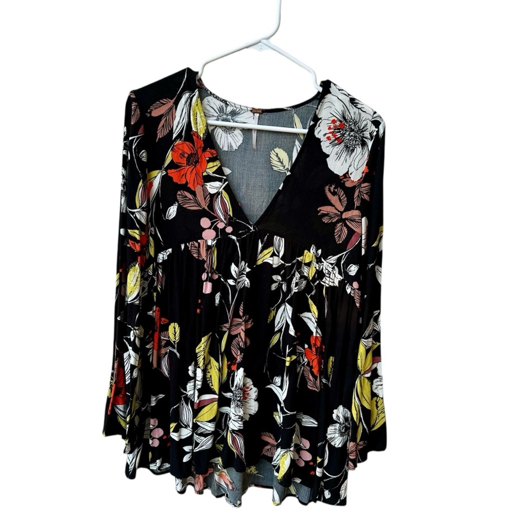 Free People Black Floral Tunic - Picture 7 of 8